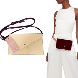 NWT D'estree Leather Belt Bag In Martin Yellow